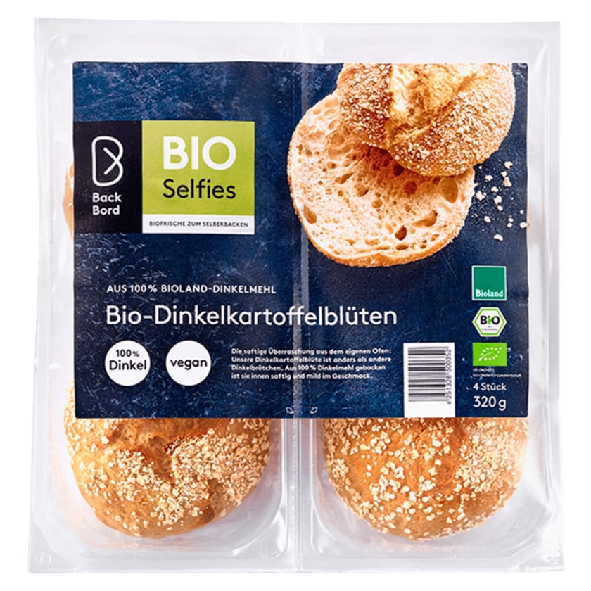 Back Bord Bio Selfies Bio-Dinkelkartoffelblüten vegan 320g